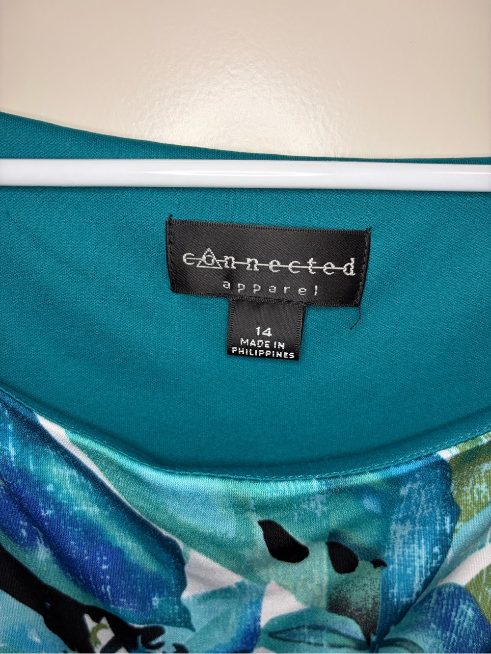 connected apparel Blue & Aqua Floral Twist-Front Midi Dress - Picture 5 of 6